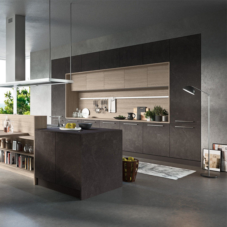 Modular Modern Stone Kitchen Cabinets PVC USA High End Luxury